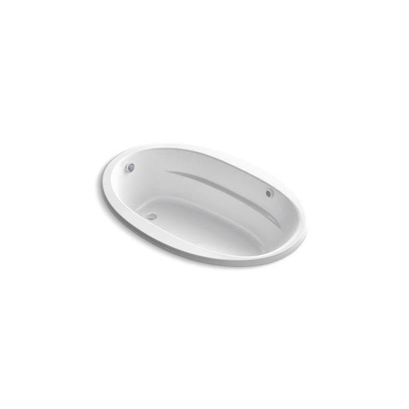 Kohler - Sunward 66'' x 42'' drop-in Heated BubbleMassageE air bath with Bask heated surface - White
