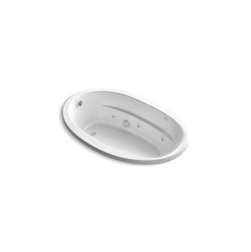 Kohler - Sunward 66'' x 42'' drop-in whirlpool bath with Bask heated surface - White