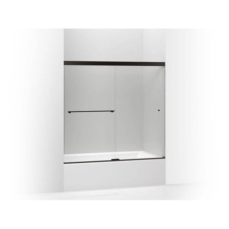 Kohler - Revel Sliding bath door, 55-1/2'' H x 56-5/8 - 59-5/8'' W, with 1/4'' thick Crystal Clear glass - Anodized Dark Bronze