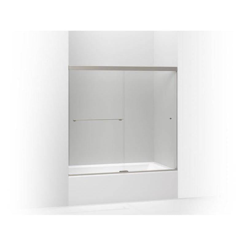 Kohler - Revel Sliding bath door, 55-1/2'' H x 56-5/8 - 59-5/8'' W, with 1/4'' thick Crystal Clear glass - Anodized Brushed Nickel