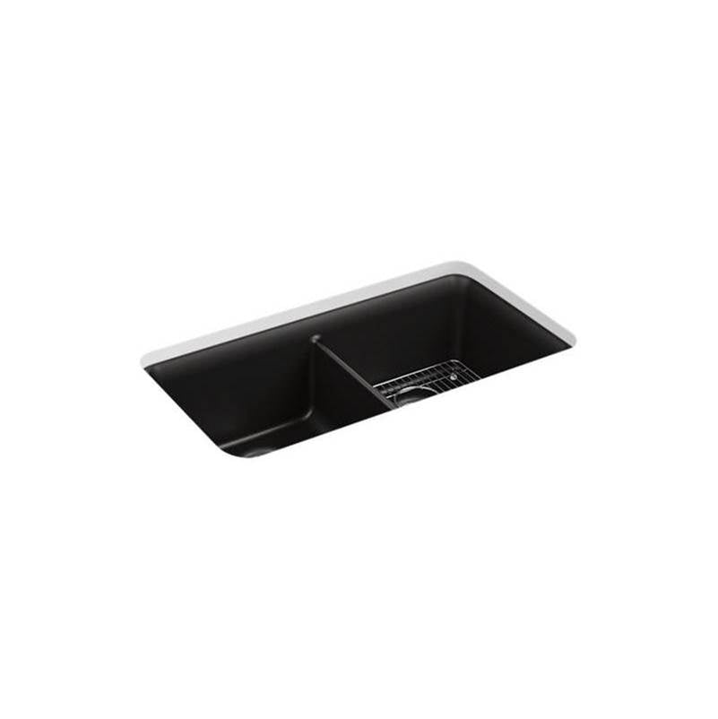Kohler - Cairn 33-1/2'' undermount double-bowl kitchen sink - Matte Black