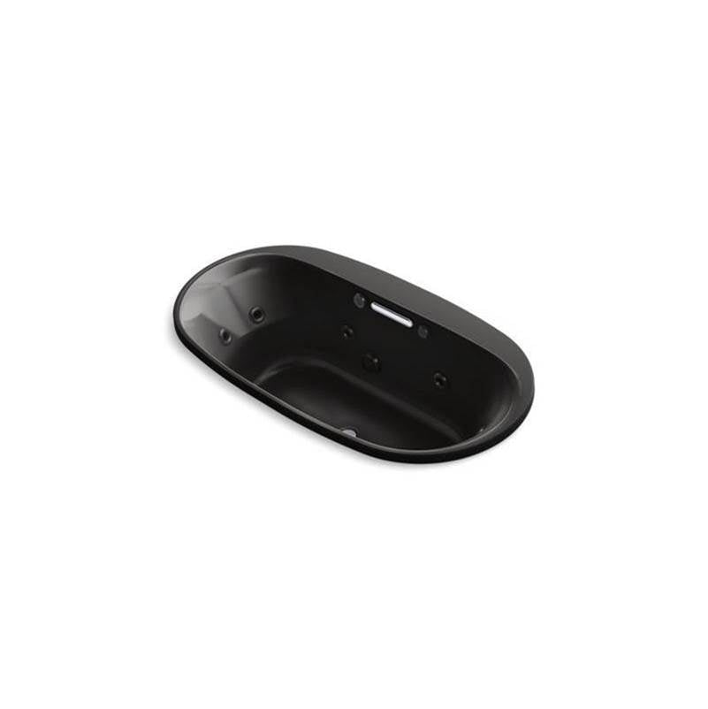 Kohler - Underscore 65-1/2'' x 35-3/4'' drop-in Heated BubbleMassageE air bath with whirlpool - Black