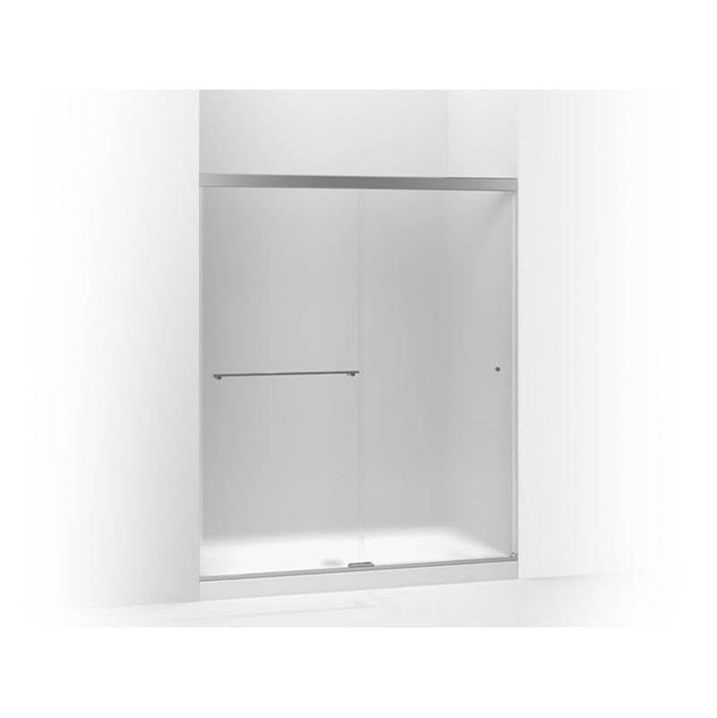 Kohler - Revel Sliding shower door, 76'' H x 56-5/8 - 59-5/8'' W, with 5/16'' thick Frosted glass - Bright Polished Silver