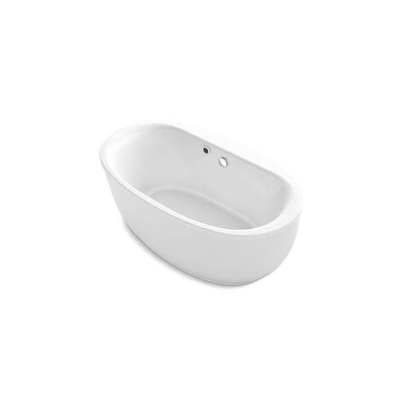 Kohler - Sunstruck 60'' x 34'' freestanding bath with Bask heated surface and fluted shroud - White