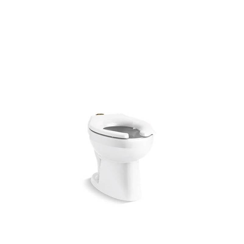 Kohler - WellcommeE Ultra Floor-mount top spud flushometer bowl with bedpan lugs - White