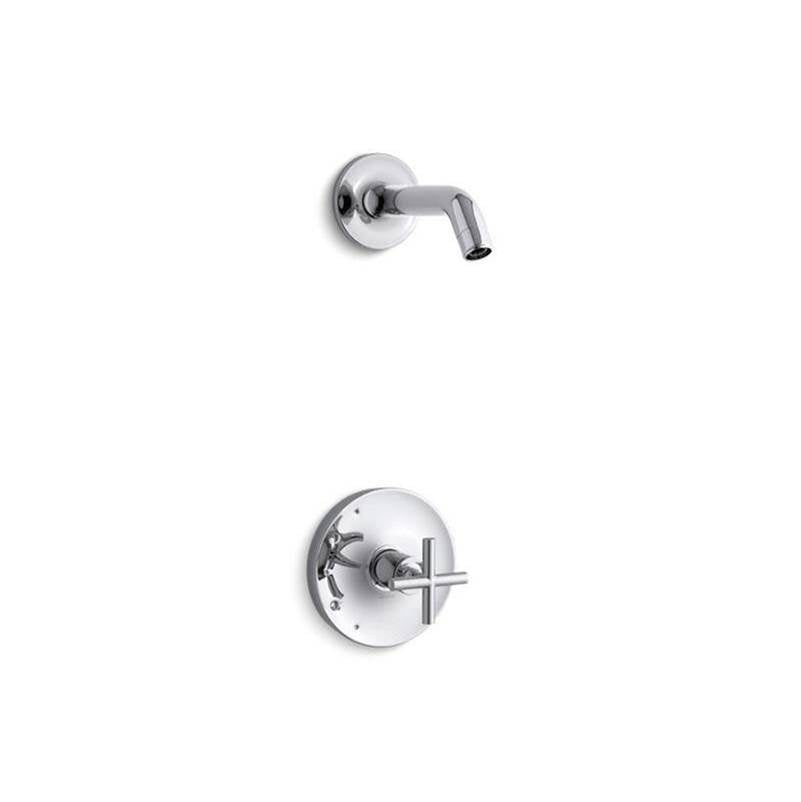 Kohler - Purist Rite-Temp shower trim kit with cross handle, without showerhead - Polished Chrome