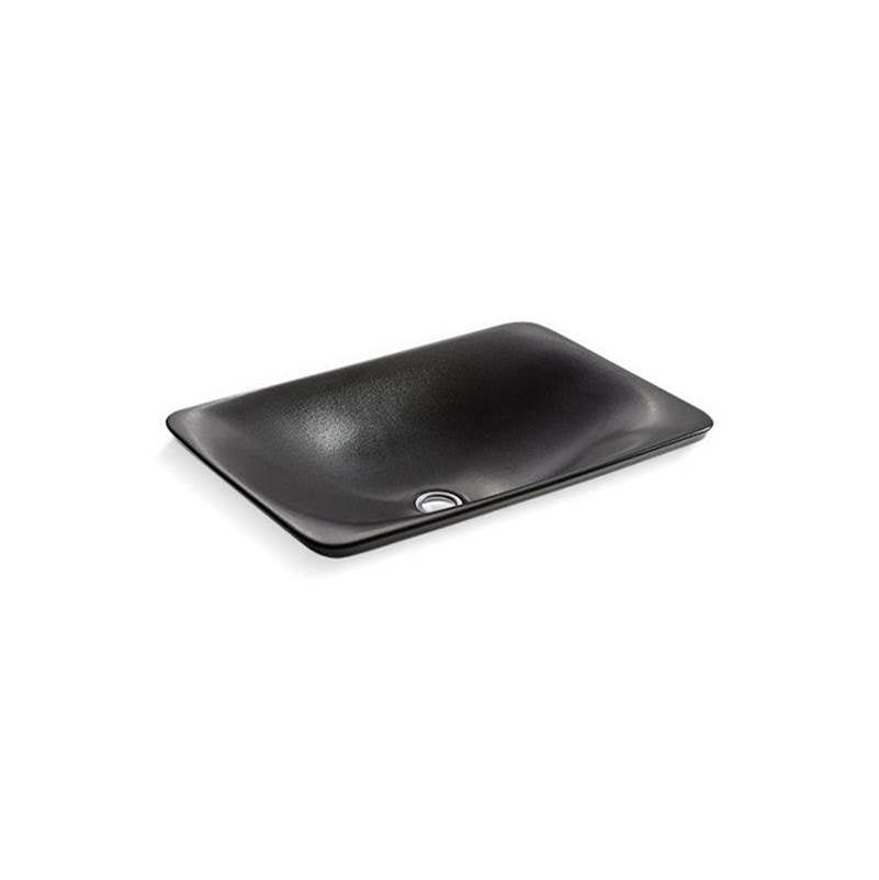 Kohler - Shagreen Carillon 21-1/4'' rectangular drop-in bathroom sink, no overflow - Ebony Pearl