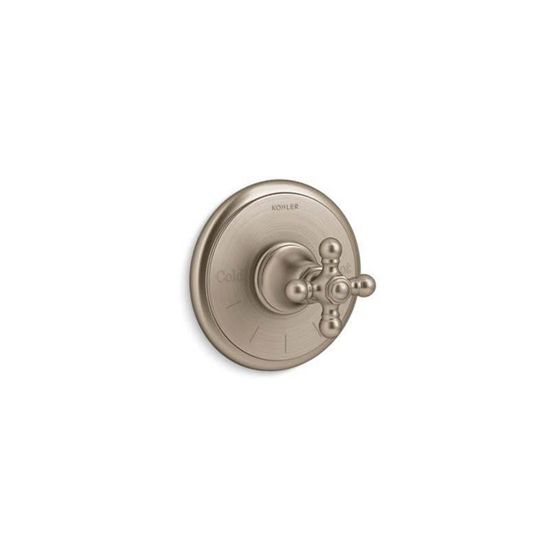 Kohler - Artifacts MasterShower temperature control valve trim with cross handle - Vibrant Brushed Bronze