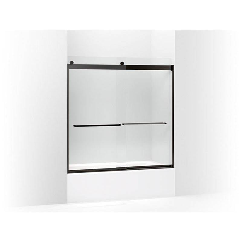Kohler - Levity Sliding bath door, 59-3/4'' H x 56-5/8 - 59-5/8'' W, with 1/4'' thick Crystal Clear glass - Anodized Dark Bronze