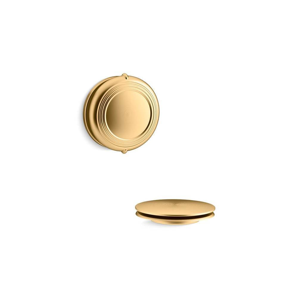 Kohler - PureFloE Traditional rotary-turn bath drain trim - Vibrant Brushed Moderne Brass