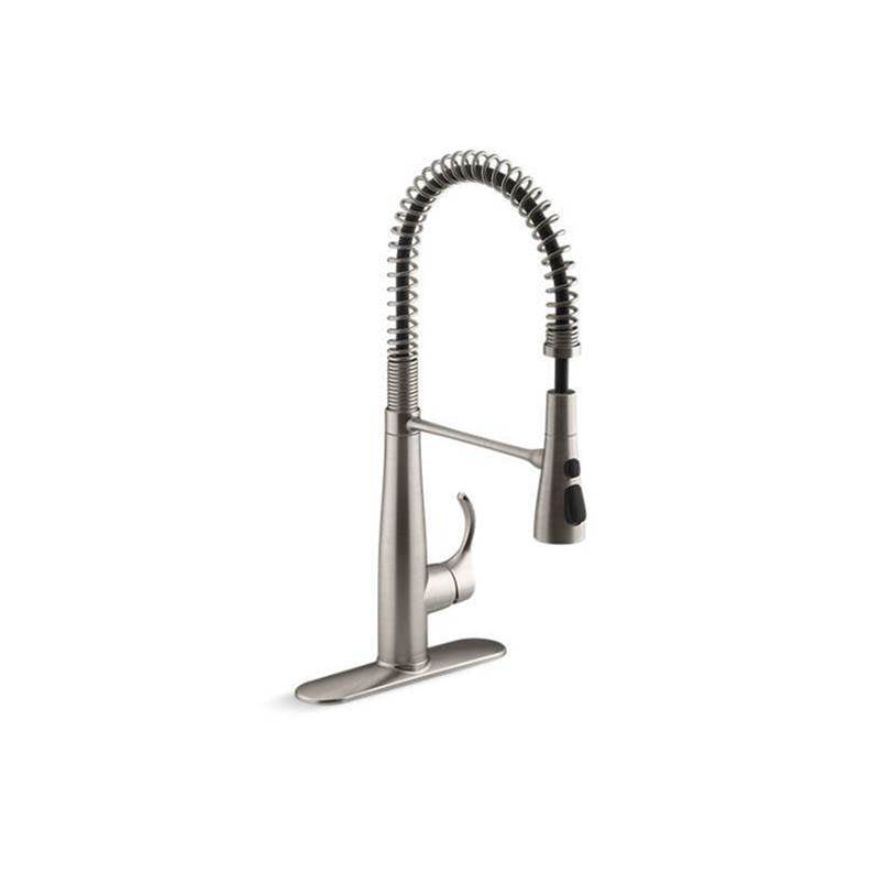 Kohler - Simplice Semi-professional kitchen sink faucet with three-function sprayhead - Vibrant Stainless