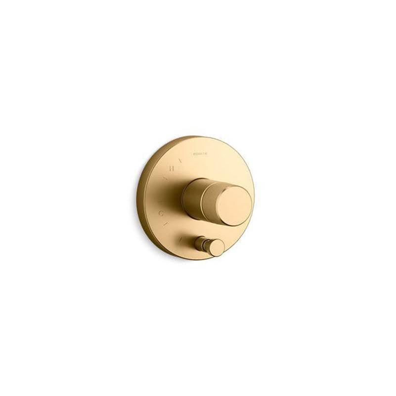 Kohler - Components Rite-Temp valve trim with Oyl handle and diverter - Vibrant Brushed Moderne Brass