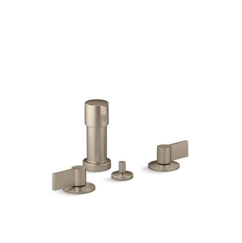 Kohler - Components Widespread bidet faucet with Lever handles - Vibrant Brushed Bronze