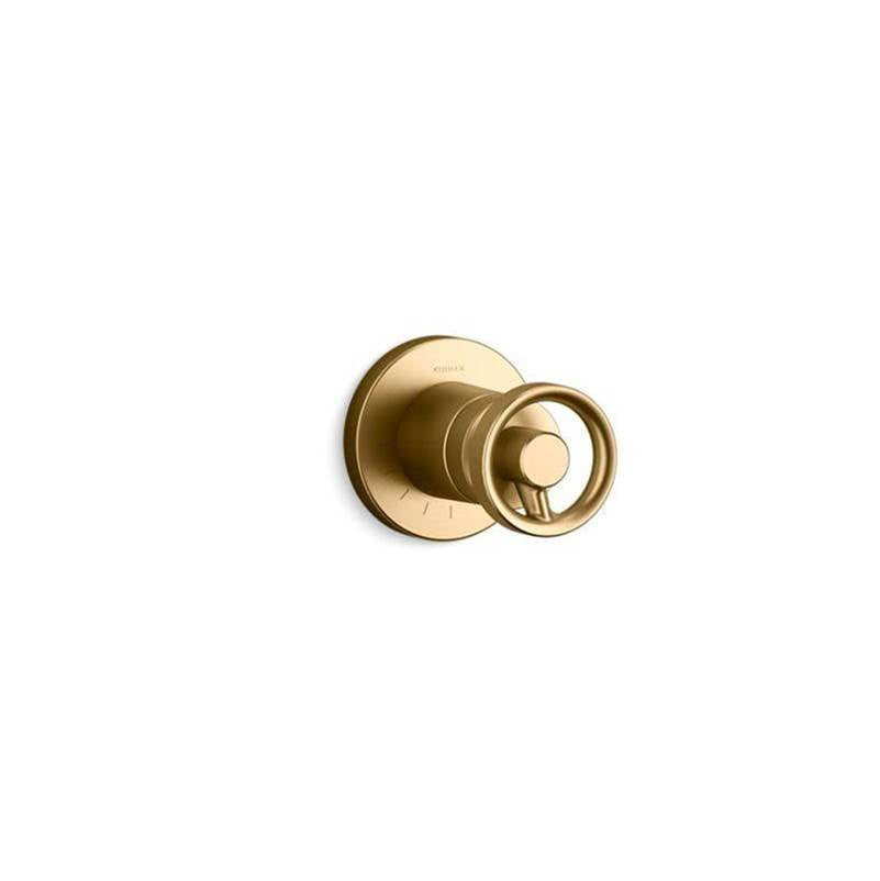 Kohler - Components MasterShower volume control valve trim with Industrial handle - Vibrant Brushed Moderne Brass