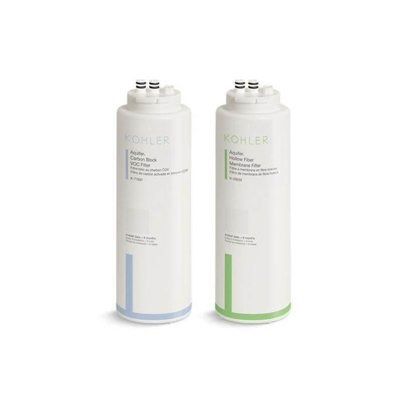 Kohler - Aquifer+ Replacement filter cartridge two-pack with hollow fiber membrane and carbon block VOC
