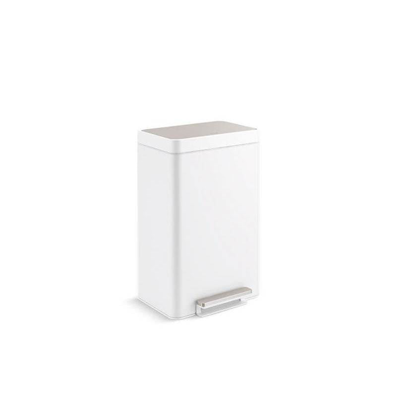 Kohler - Dual-compartment step trash can - Stainless Steel White