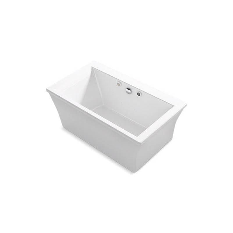 Kohler - Stargaze 60'' x 34'' freestanding Heated BubbleMassageE air bath with Bask heated surface and fluted shroud - White