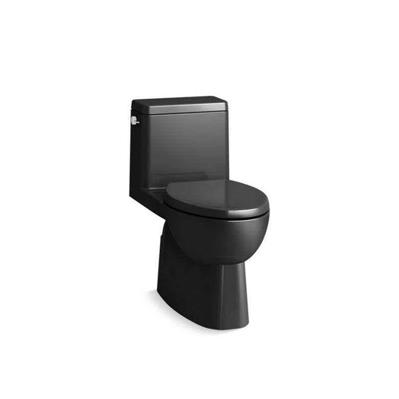 Kohler - Reach One-piece compact elongated toilet with skirted trapway, 1.28 gpf - Black