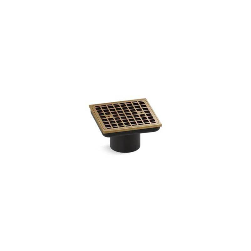 Kohler - Clearflo Square brass tile-in shower drain (drain body not included) - Vibrant Brushed Moderne Brass