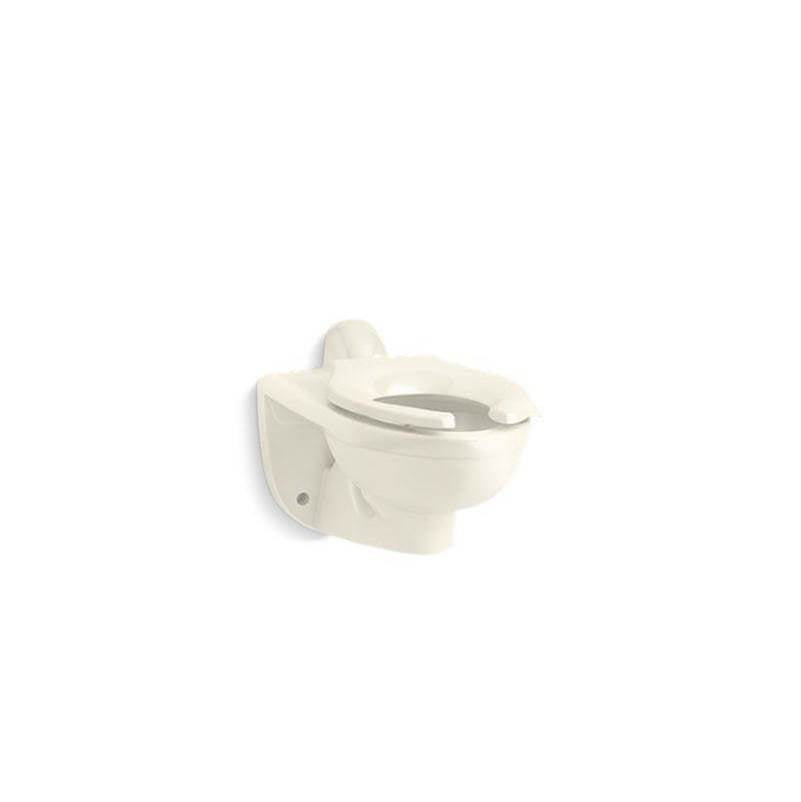 Kohler - KingstonE Ultra Wall-mount rear spud flushometer bowl - Biscuit