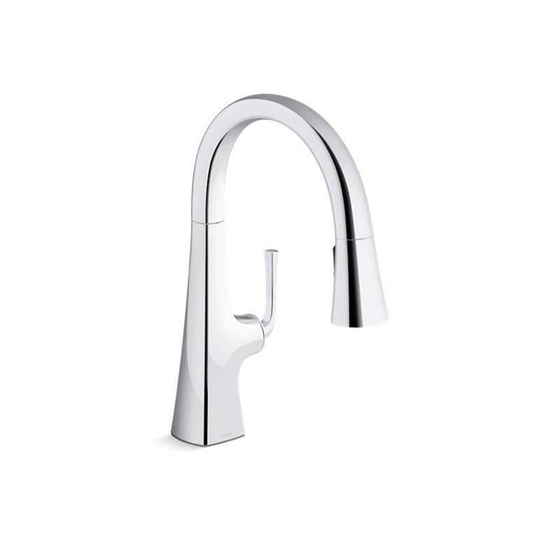 Kohler - Graze Pull-down kitchen sink faucet with three-function sprayhead - Polished Chrome