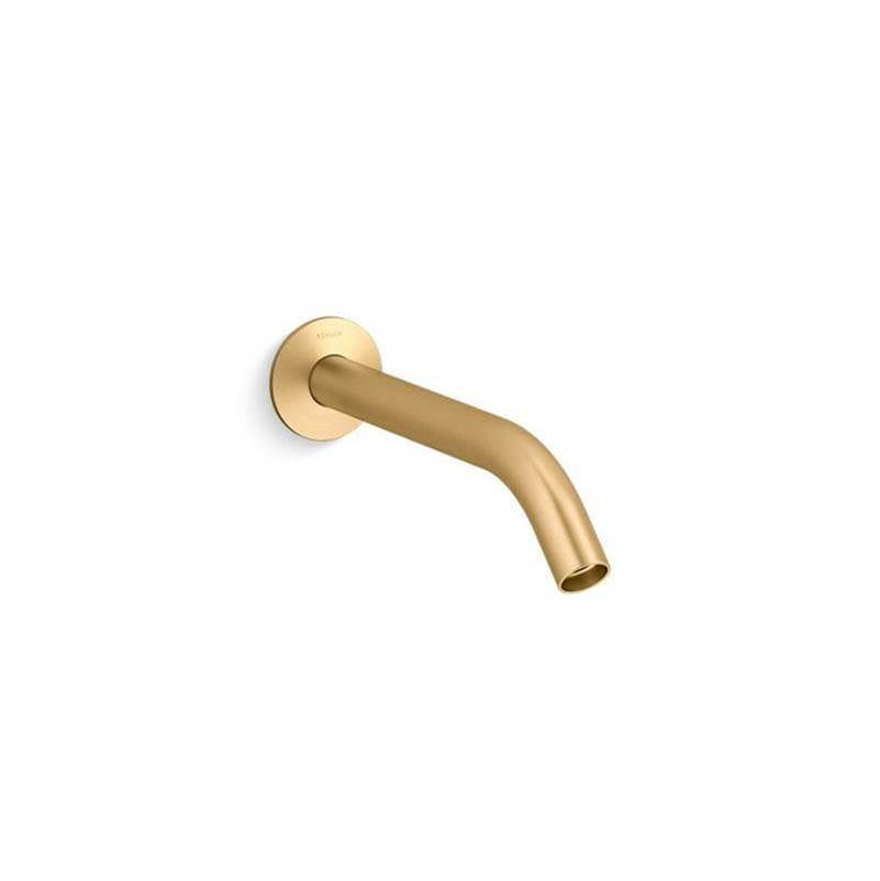 Kohler - Components Wall-mount bathroom sink faucet spout with Tube design, 1.2 gpm - Vibrant Brushed Moderne Brass