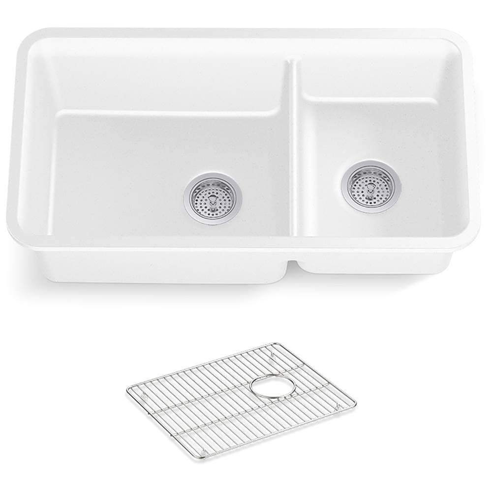 Cairn 33-1/2'' undermount double-bowl kitchen sink