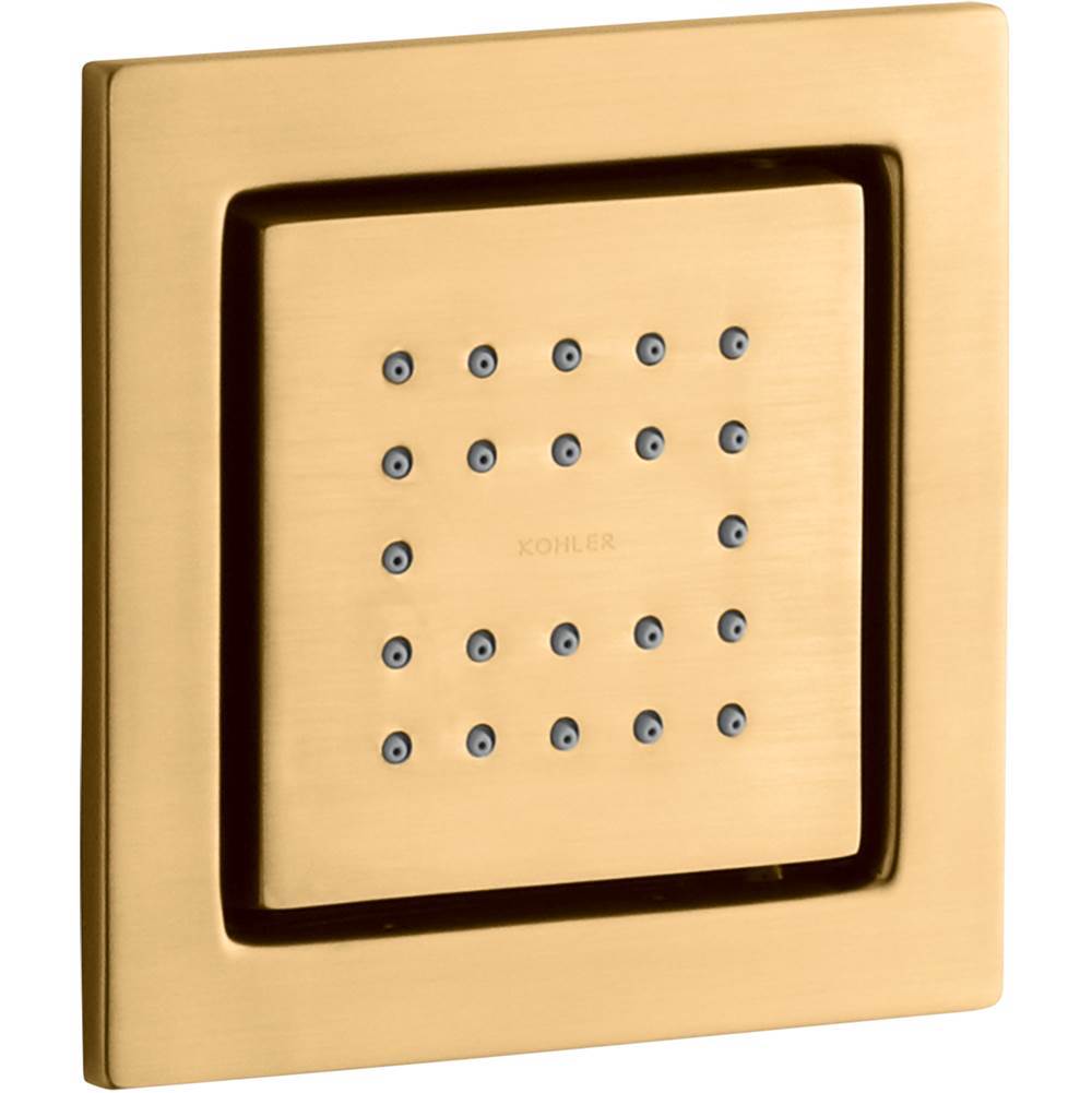 Kohler - WaterTile Square 22-nozzle single-function body spray, 2.5 gpm - Vibrant Brushed Moderne Brass