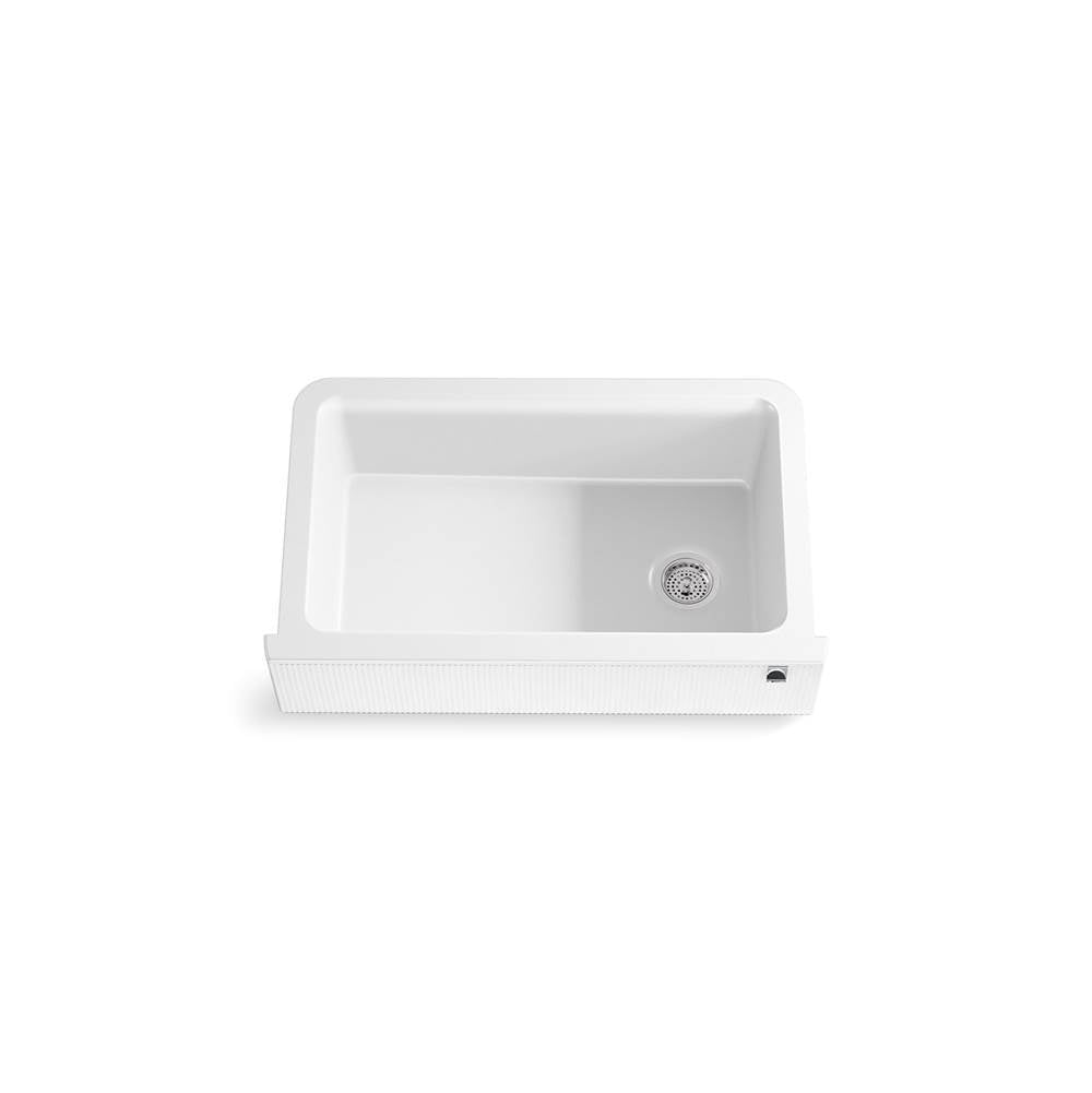 Cairn 34'' undermount single-bowl farmhouse kitchen sink with fluted design