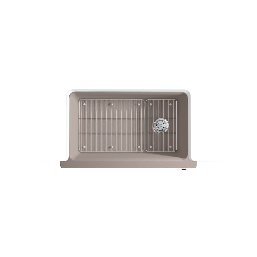 Cairn 34'' undermount single-bowl farmhouse kitchen sink with fluted design