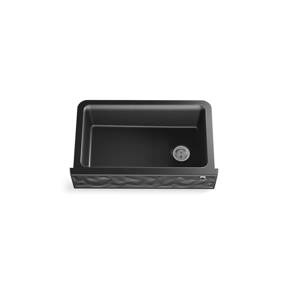 Cairn 34'' undermount single-bowl farmhouse kitchen sink with faceted design