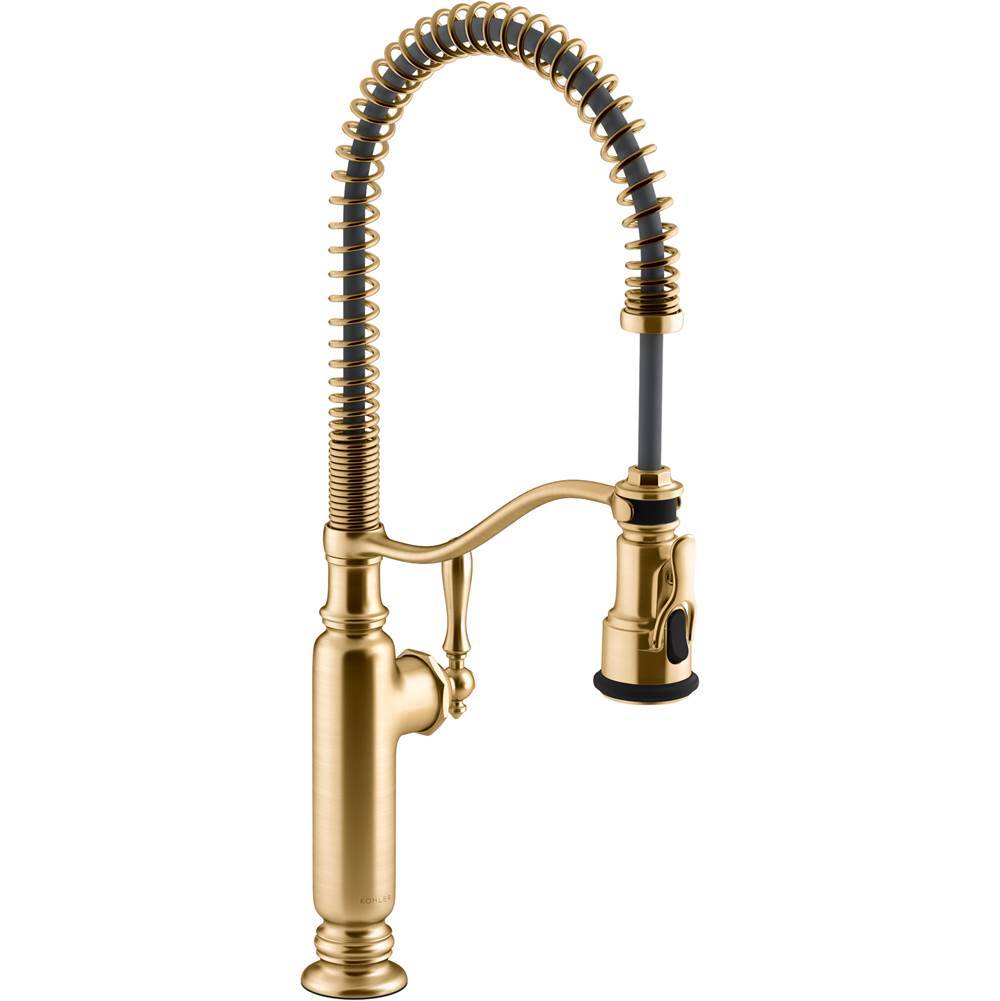 Kohler - Tournant Semi-professional kitchen sink faucet with three-function sprayhead - Vibrant Brushed Moderne Brass