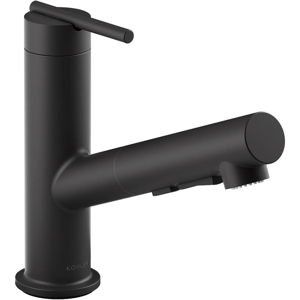 Kohler - Crue Pull-out kitchen sink faucet with three-function sprayhead - Matte Black