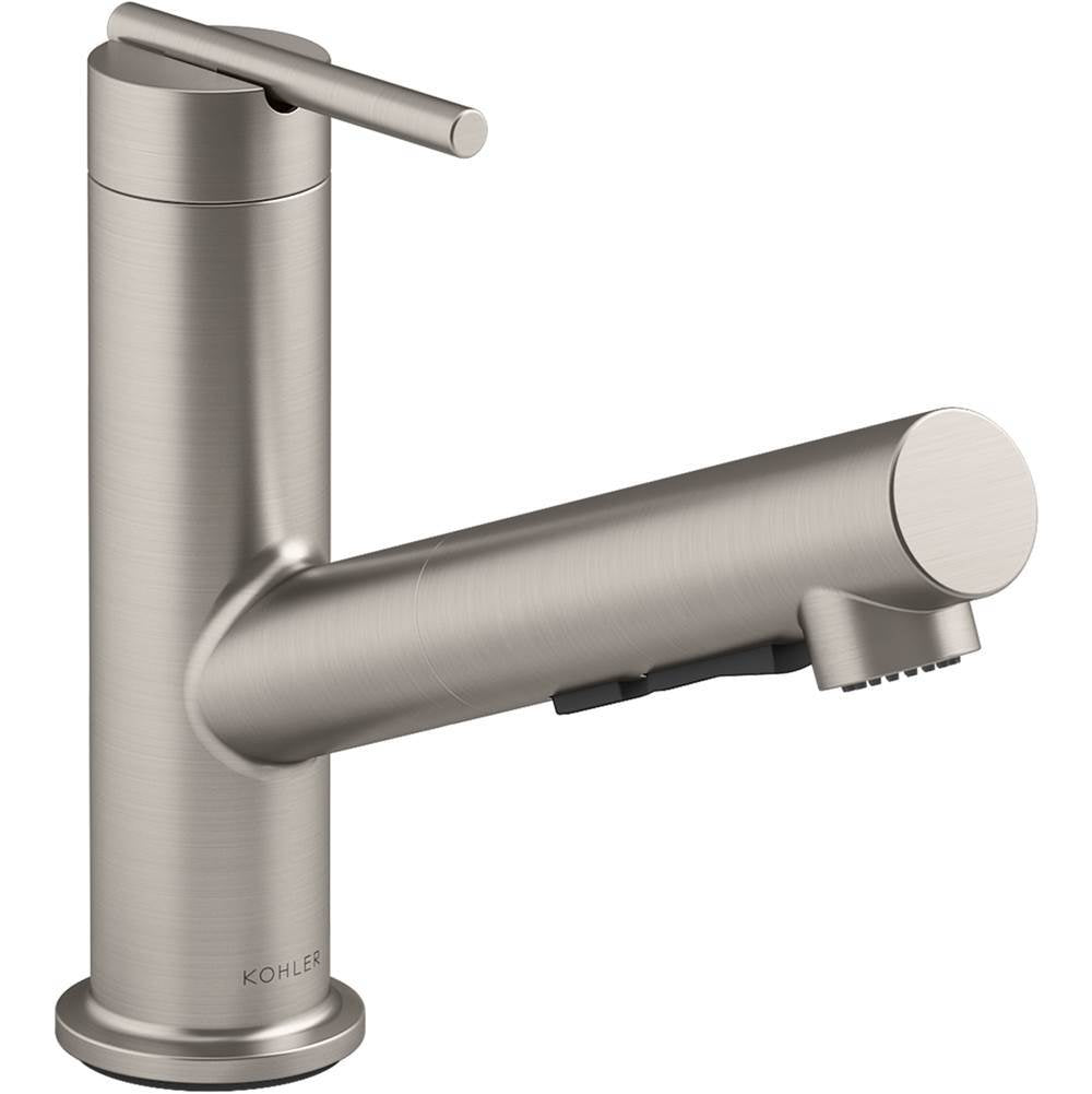 Kohler - Crue Pull-out kitchen sink faucet with three-function sprayhead - Vibrant Stainless