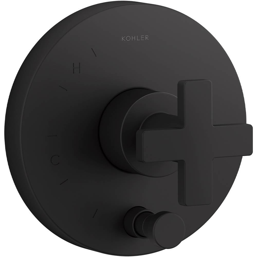 Kohler - Composed Rite-Temp valve trim with push-button diverter and cross handle - Matte Black