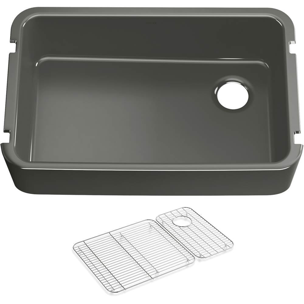 Kohler - Ironridge 34'' undermount single-bowl farmhouse kitchen sink - Thunder Grey