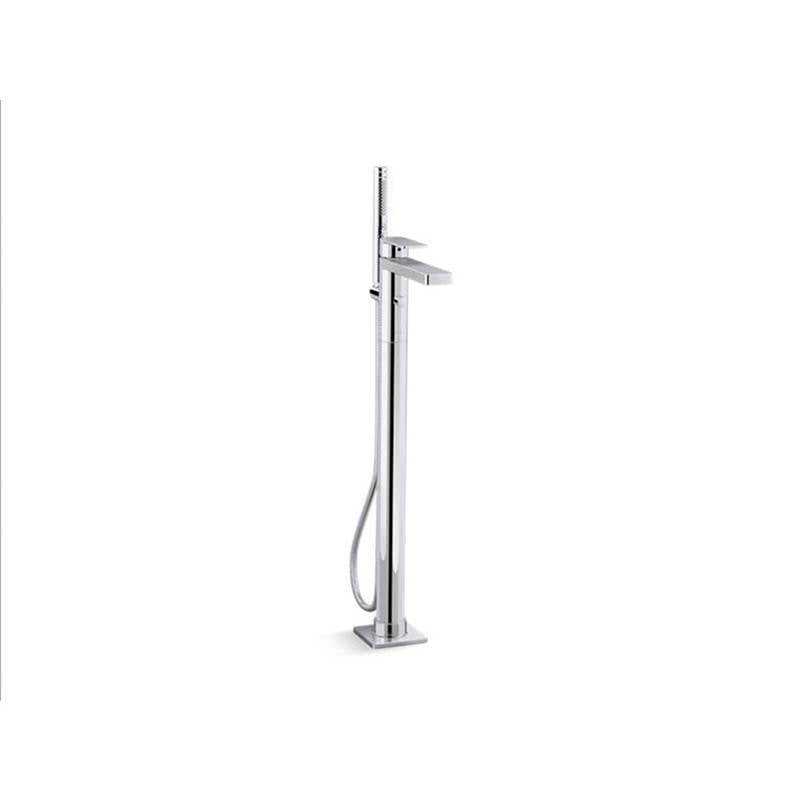 Parallel Floor-mount bath filler trim with handshower