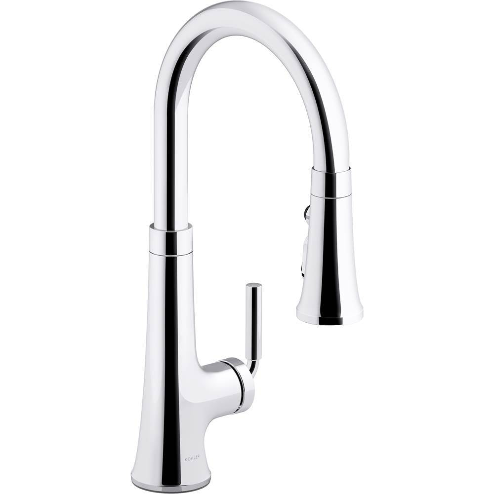 Kohler - Tone Pull-down kitchen sink faucet with three-function sprayhead - Polished Chrome