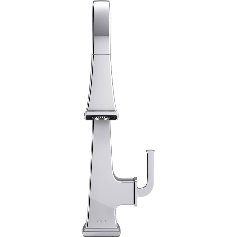 Riff Pull-down kitchen sink faucet with three-function sprayhead