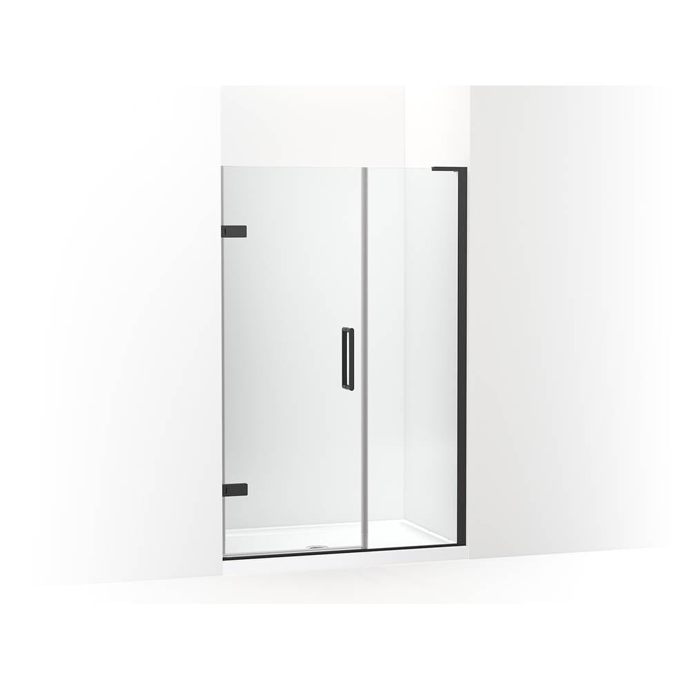 Kohler - ComposedE Frameless pivot shower door, 71-3/4'' H x 46 - 46-3/4'' W, with 3/8'' thick Crystal Clear glass - Matte Black