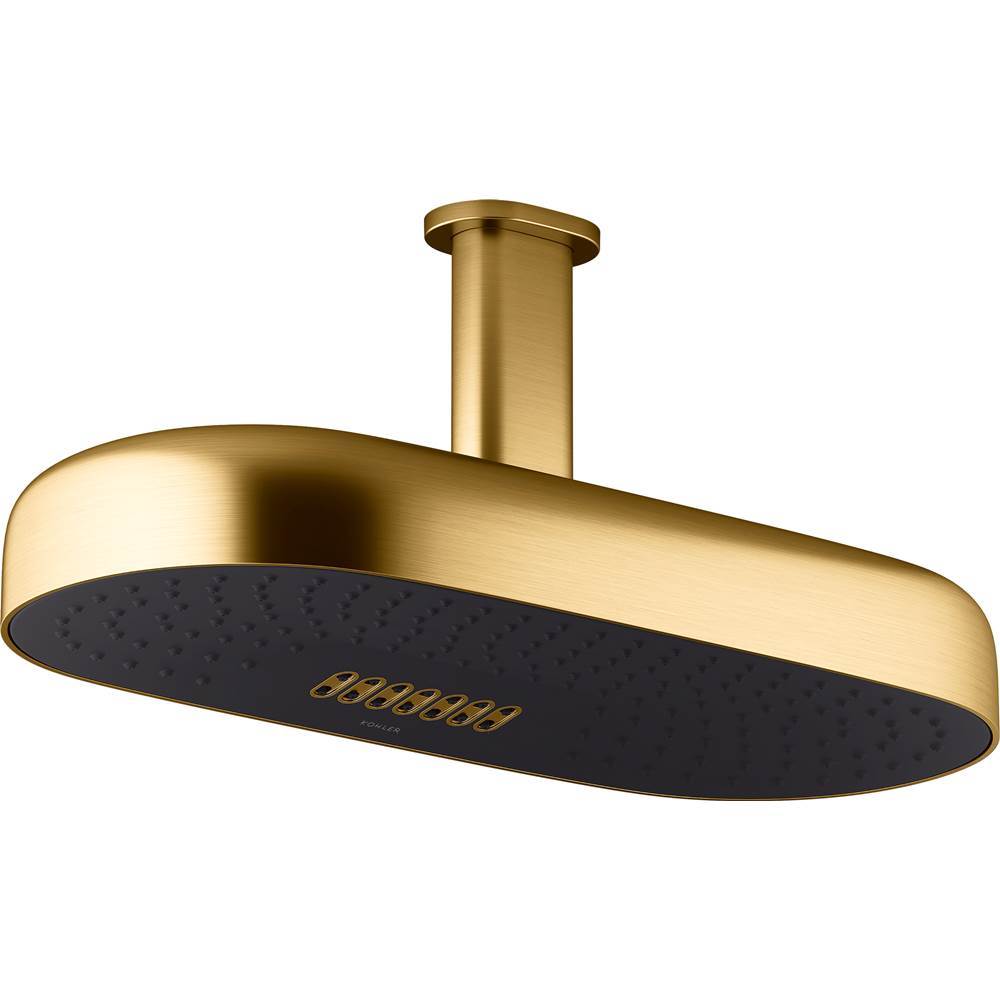 Kohler - Statement Oblong 18'' two-function rainhead, 2.5 gpm - Vibrant Brushed Moderne Brass