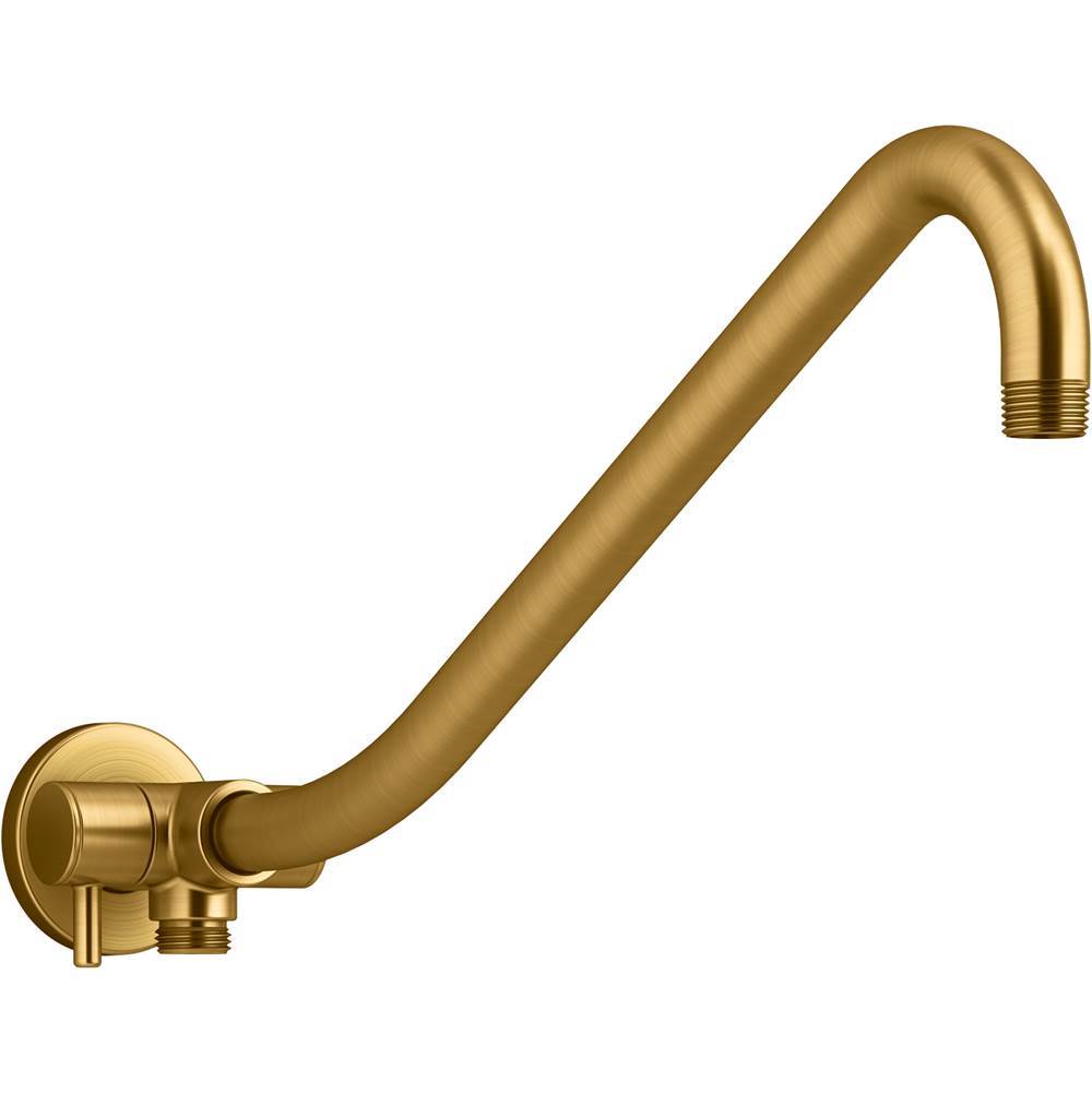Kohler - Gooseneck Rainhead arm with 3-way diverter - Vibrant Brushed Moderne Brass