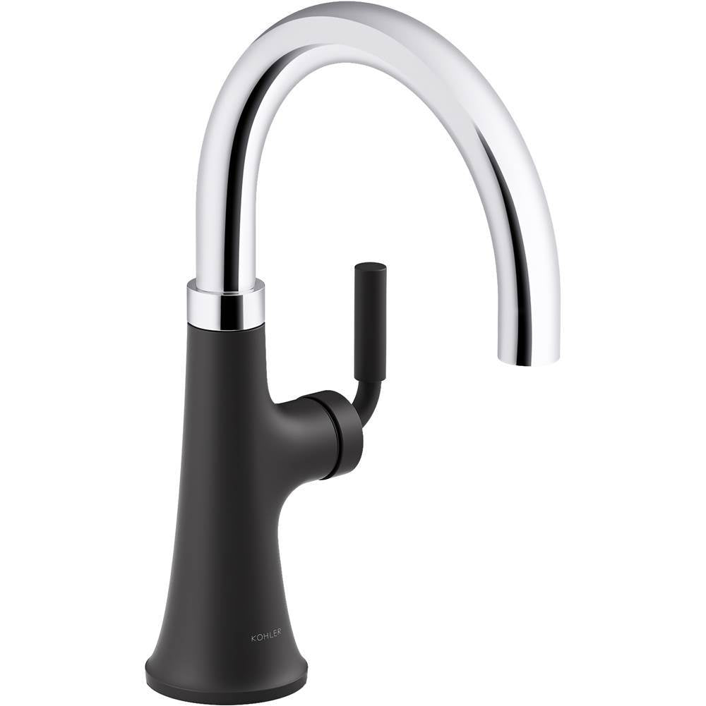 Kohler - Tone Single-handle bar sink faucet - Polished Chrome With Matte Black