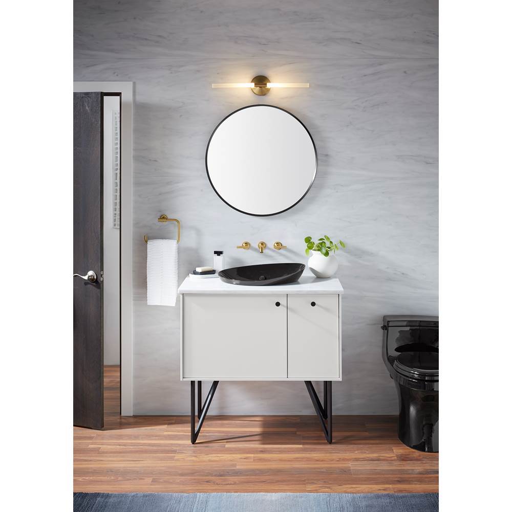 Essential 28'' round framed mirror