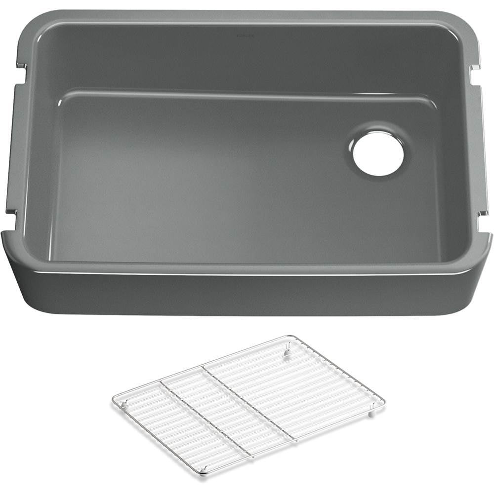 Kohler - Ironridge 34'' undermount single-bowl farmhouse kitchen sink - Basalt