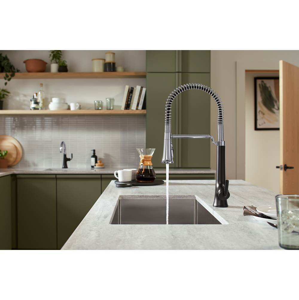 Tone Semi-professional pull-down kitchen sink faucet with three-function sprayhead
