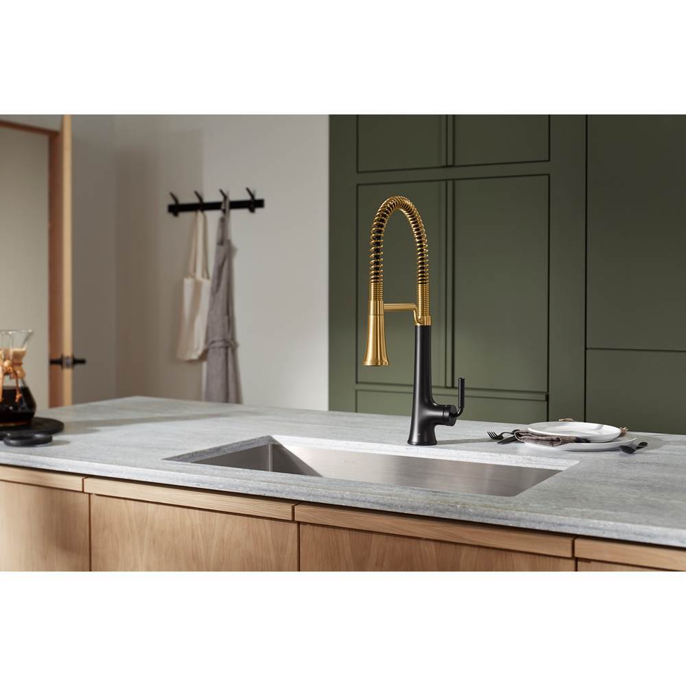 Tone Semi-professional pull-down kitchen sink faucet with three-function sprayhead