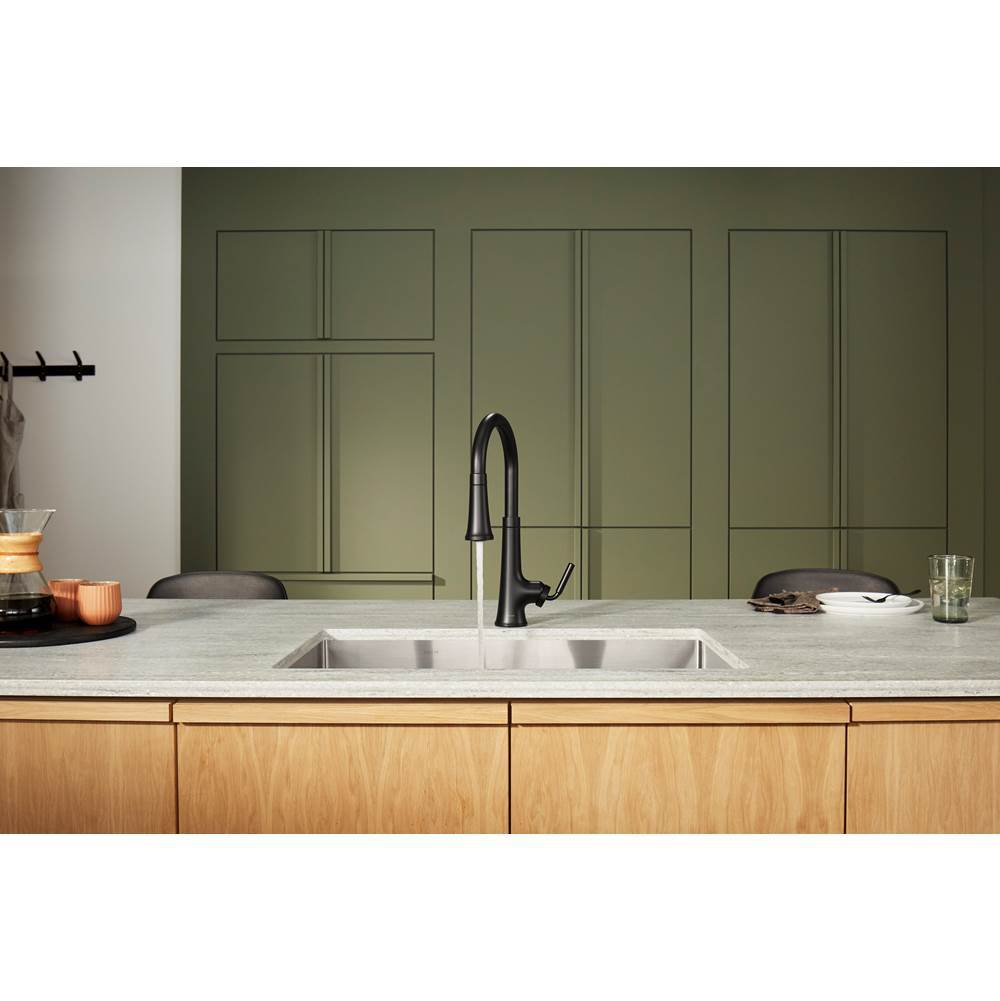 Tone Touchless pull-down kitchen sink faucet with three-function sprayhead