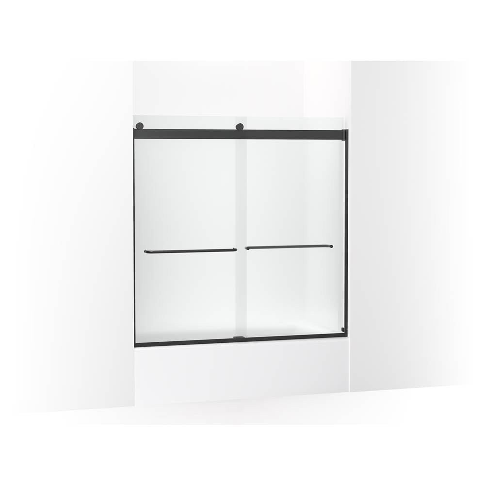 Kohler - Levity Sliding bath door, 59-3/4'' H x 56-5/8 - 59-5/8'' W, with 1/4'' thick Frosted glass - Matte Black