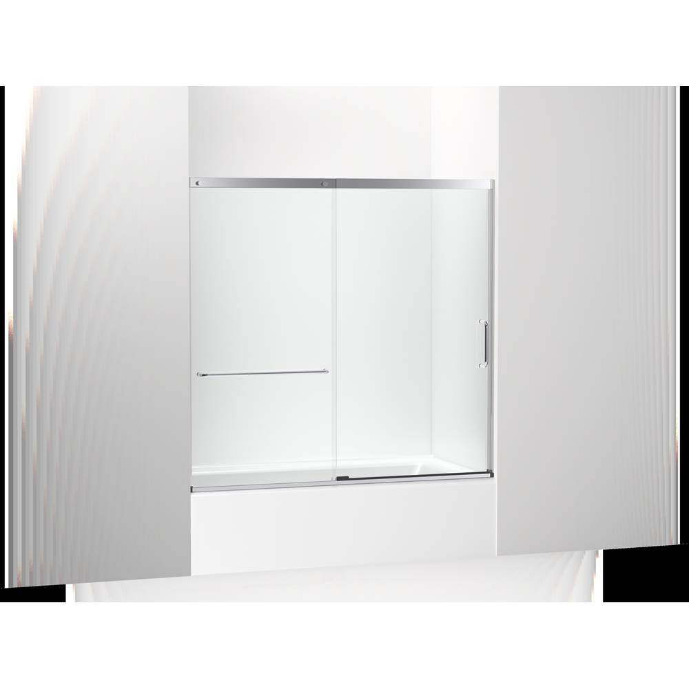 Kohler - Elate 56-3/4'' H sliding bath door with 1/4''-thick glass - Bright Silver